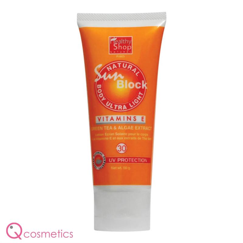 Buy Healthy Shop Natural Sun Block Body Ultra Light With Vitamin E 50g Singapore