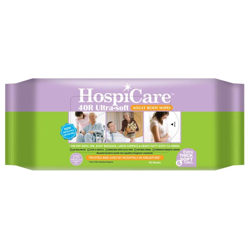Buy HospiCare 40R Ultra-soft Adult Body Wipes Resealable (15 Packets) Singapore