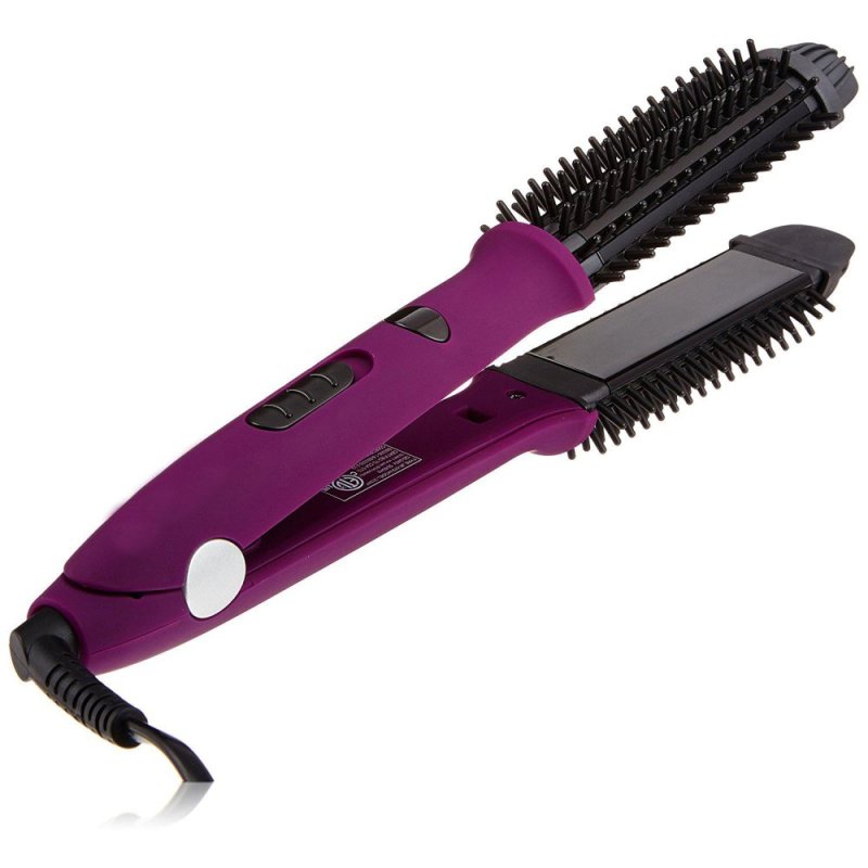Buy Ionic Styler Pro Ionic Hot Brush and Ceramic Flat Iron(Purple) - intl Singapore