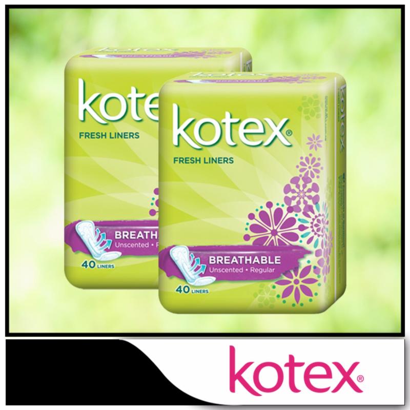 Buy Kotex Fresh Liners Breathable Regular Unscented 40pcs x 2 packs Singapore
