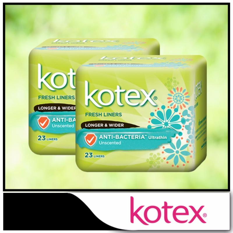Buy Kotex Fresh Liners Ultrathin Anti-Bacteria Longer & Wider 23pcs x 2 packs Singapore