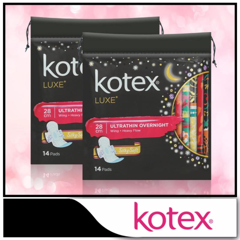 Buy Kotex Pads Luxe Ultra Thin Wing Overnight 28cm 14pcs x 2 packs Singapore