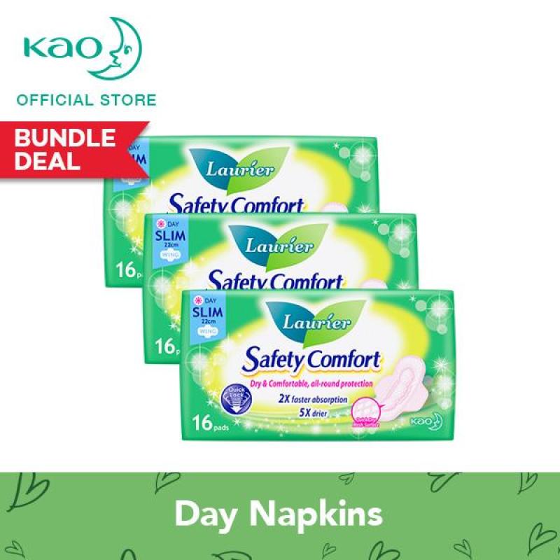 Buy Laurier Safety Comfort Day Slim Wings 22cm 16pcs Triple Pack Singapore