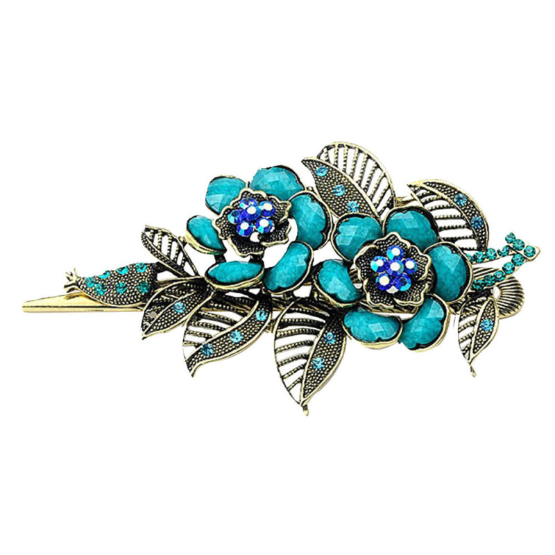 Buy Leegoal Charm Rose Flowers Alligator Hair Clips,Antique ,BronzeLight Blue - intl Singapore
