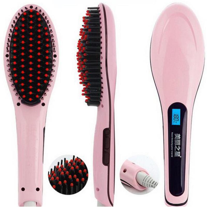 Buy Magic Hair Comb Straightener Color : Pink (3-pin plug) Singapore