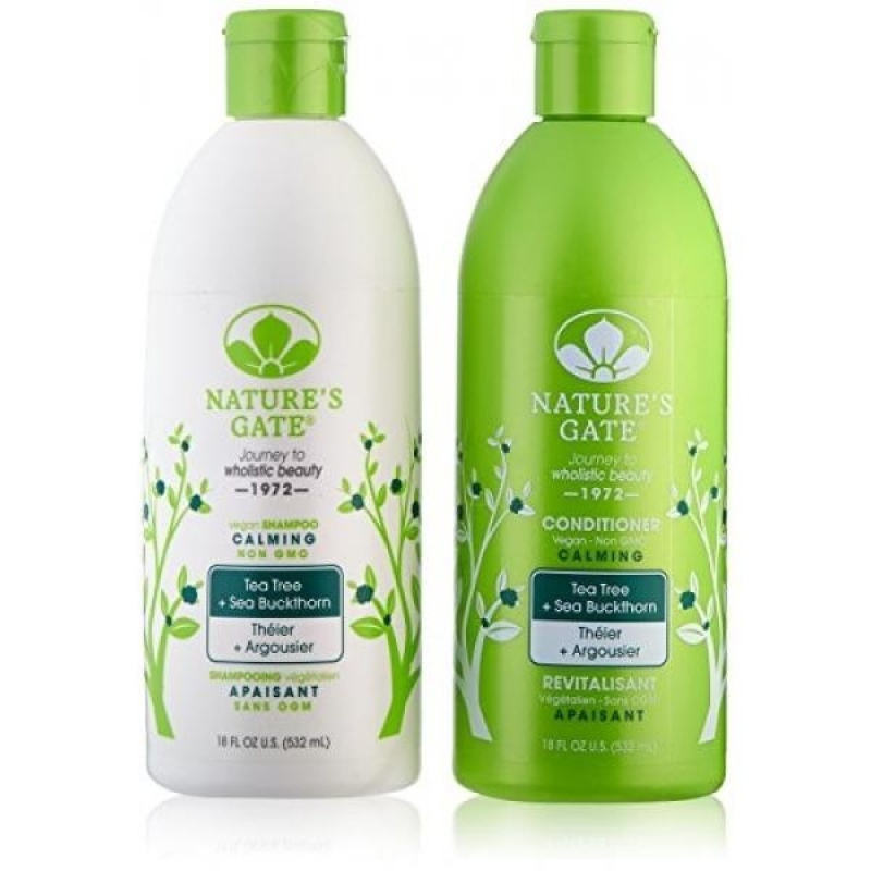 Buy Natures Gate Tea Tree Calming for Irritated, Flaky Scalp, Duo Set Shampoo & Conditioner, 18 Oz Each Bottle - intl Singapore