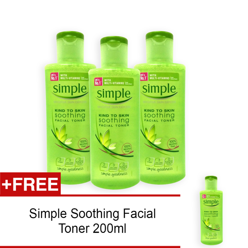 Buy Simple Soothing Facial Toner 200ml x 3 Bottles (Free 1 Bottle) - 3856 Singapore