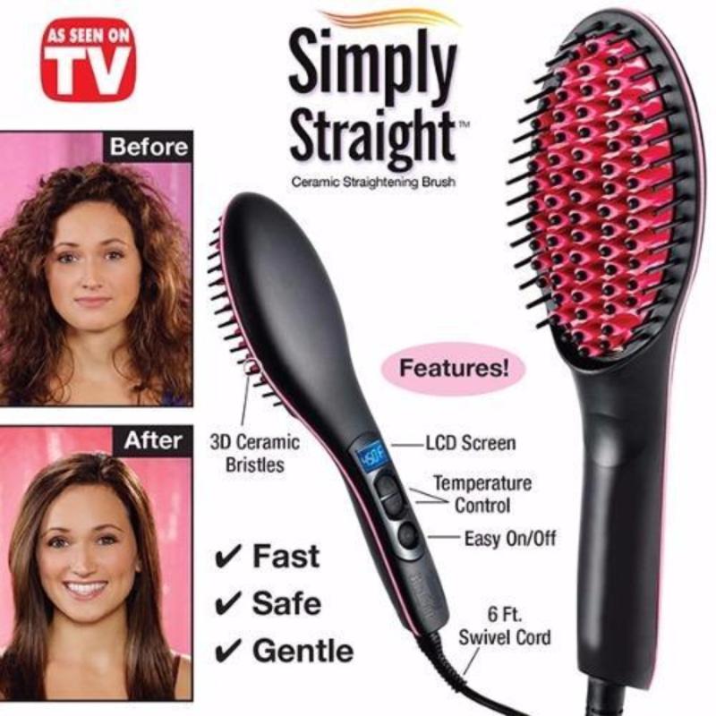 Buy Simply Straight Ceramic Straightening Brush Hair Straightener - intl Singapore