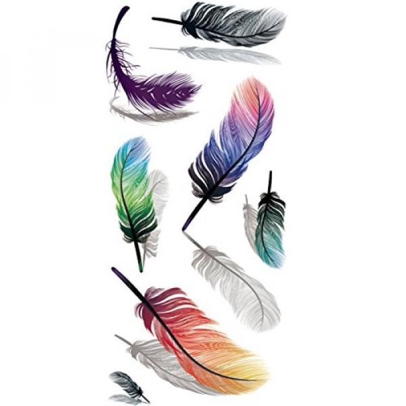 Buy TAFLY 5Sheets Waterproof Fake Tattoo Stickers 3D Colorful Feathers Water Transfer Temporary Tattoo Singapore
