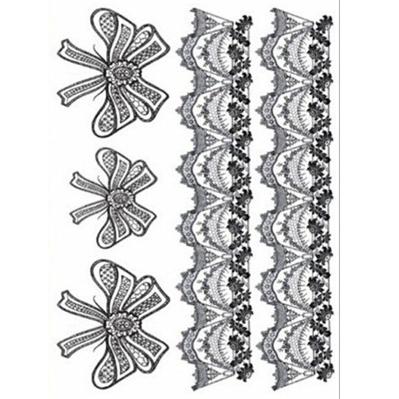 Buy Temporary Tattoo Leg Portion Lace Tattoo Stickers Black - intl Singapore