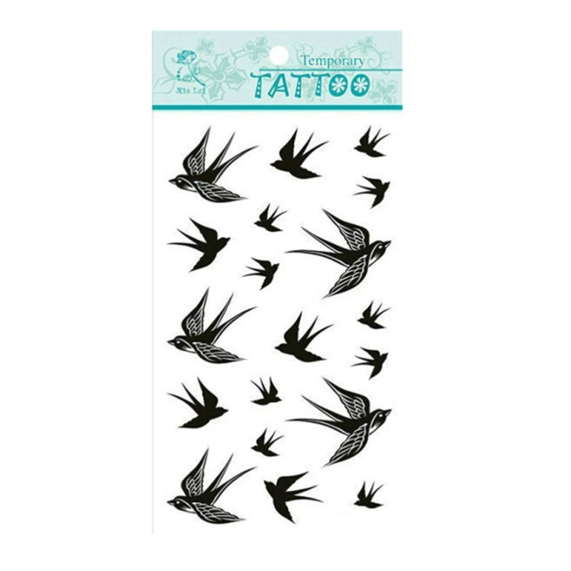 Buy Temporary Tattoo Stickers Swallow Bird Flash Waterproof 2pcs - intl Singapore