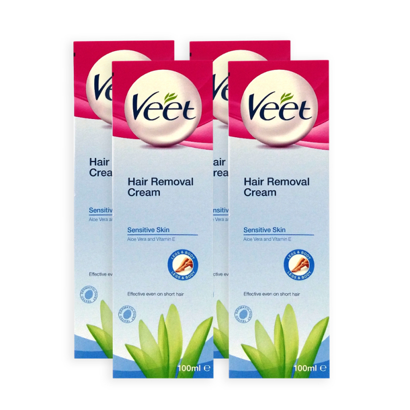 Buy Veet Hair Removal Cream for Sensitive Skin 100ml x 4 Tubes - 2993 Singapore