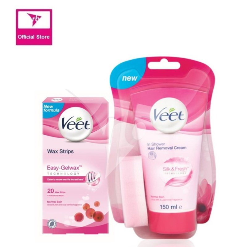 Buy Veet In-Shower Cream 150ML & Wax Strip 20's For Normal Skin Singapore