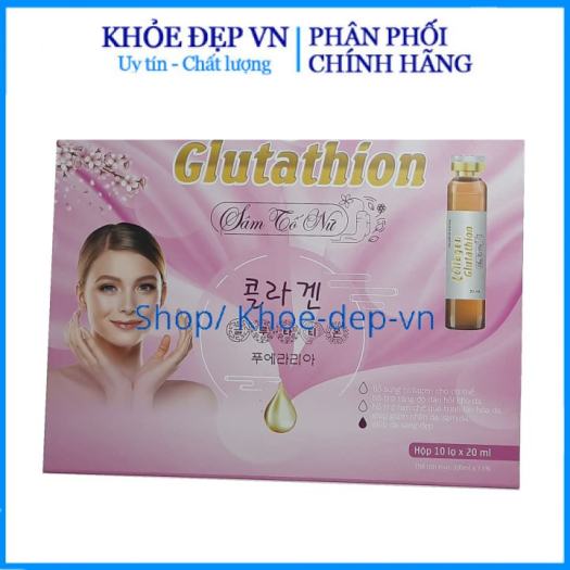 Nước uống Collagen Glutathion Sâm Tố Nữ giúp làm đẹp da, lão hóa, giúp da sáng đẹp – Hộp 10 lọ