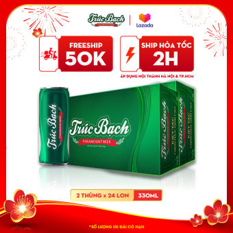 COMBO 2 Thùng 24 lon Bia Trúc Bạch – HABECO (330ml/lon)