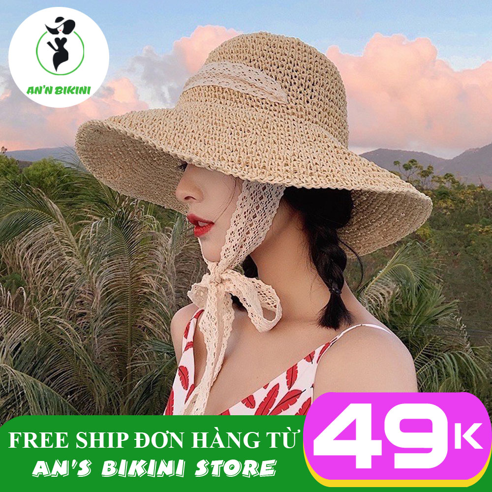 Mũ cói tiểu thư đi biển thắt nơ MU09 cao cấp thời trang sang trọng phù hợp với mọi lứa tuổi, hàng đẹp giá rẻ