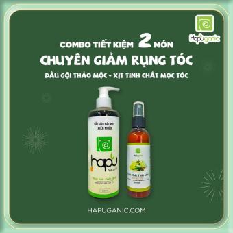 Combo Dầu Gội Thảo Mộc - Tinh Chất mọc tóc HaPu Organic