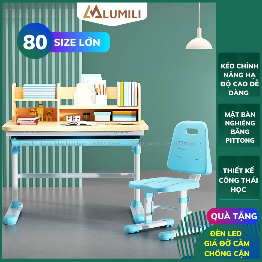 Bàn ghế học sinh chống gù chống cận R28 bàn học sinh thông minh cho bé nâng hạ dễ dàng nghiêng pittong size lớn cho trẻ, bàn ghế học sinh chống gù thiết kế công thái học, bàn ghế chống gù có kệ sách, giá để đồ dùng học tập