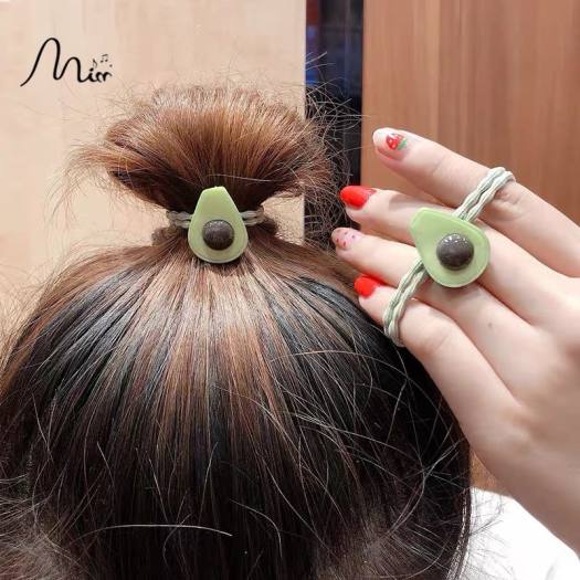 Set 3 Kẹp Tóc Và Dây Buộc Tóc Quả Bơ Đáng Yêu Mimoquatangphukien