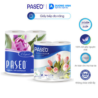 Khăn giấy đa năng Paseo 70 tờ 2 lớp 2 cuộn