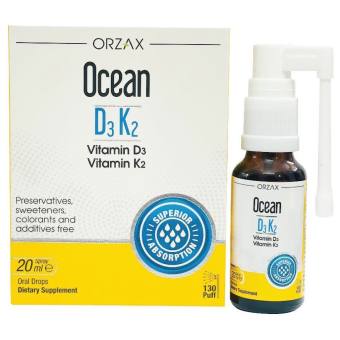 VITAMIN D3K2 OCEAN ORZAX SPRAY DẠNG XỊT KÈM ĐẦU NHỎ GIỌT NHẬP KHẨU CHÂU ÂU 400 IU 20ML TƯƠNG ỨNG 130 LẦN XỊT