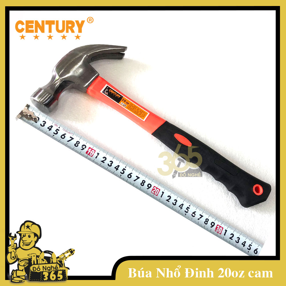 Búa nhổ đinh hiệu CENTURY 20oz (870g) cán nhựa ĐỎ  , búa chuyên đóng và nhỗ đinh nạy đinh dùng cho các công trình xây dựng, trong gia đình