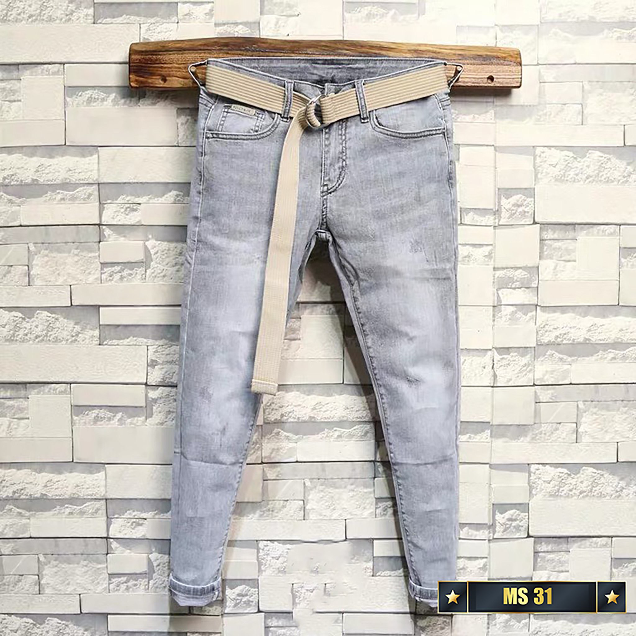 Quần Jean Nam, Quần jeans cao cấp màu xanh ống suông họa tiết cá tính bán chạy nhất shop King168 MA15