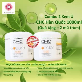 Combo 2 Kem Ủ tóc phục hồi CHC Hàn Quốc 500ml - Phục hồi tóc hư tổn, gãy rụng, khô cháy (Tặng 2 mũ ủ)