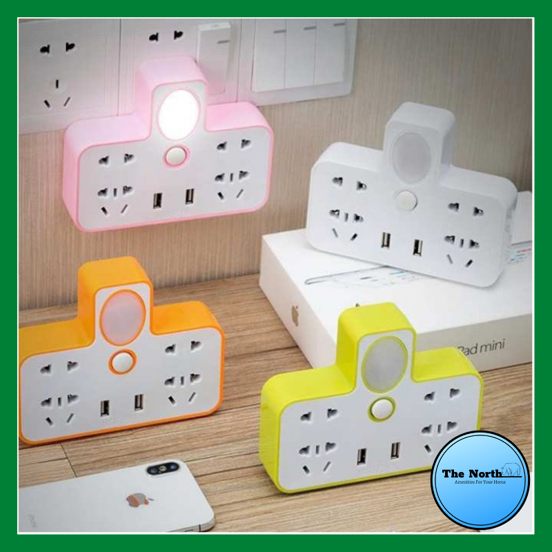 Ổ điện phát sáng chữ t 4 ổ 2 usb - cắm 3 chấu đa năng tiện