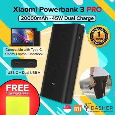 Xiaomi Mi Powerbank 3 PRO 20000mAh Gen 3 Fast Charging USB 45W 3 Outputs Charge Laptop Power Bank (PLM07ZM) (1)