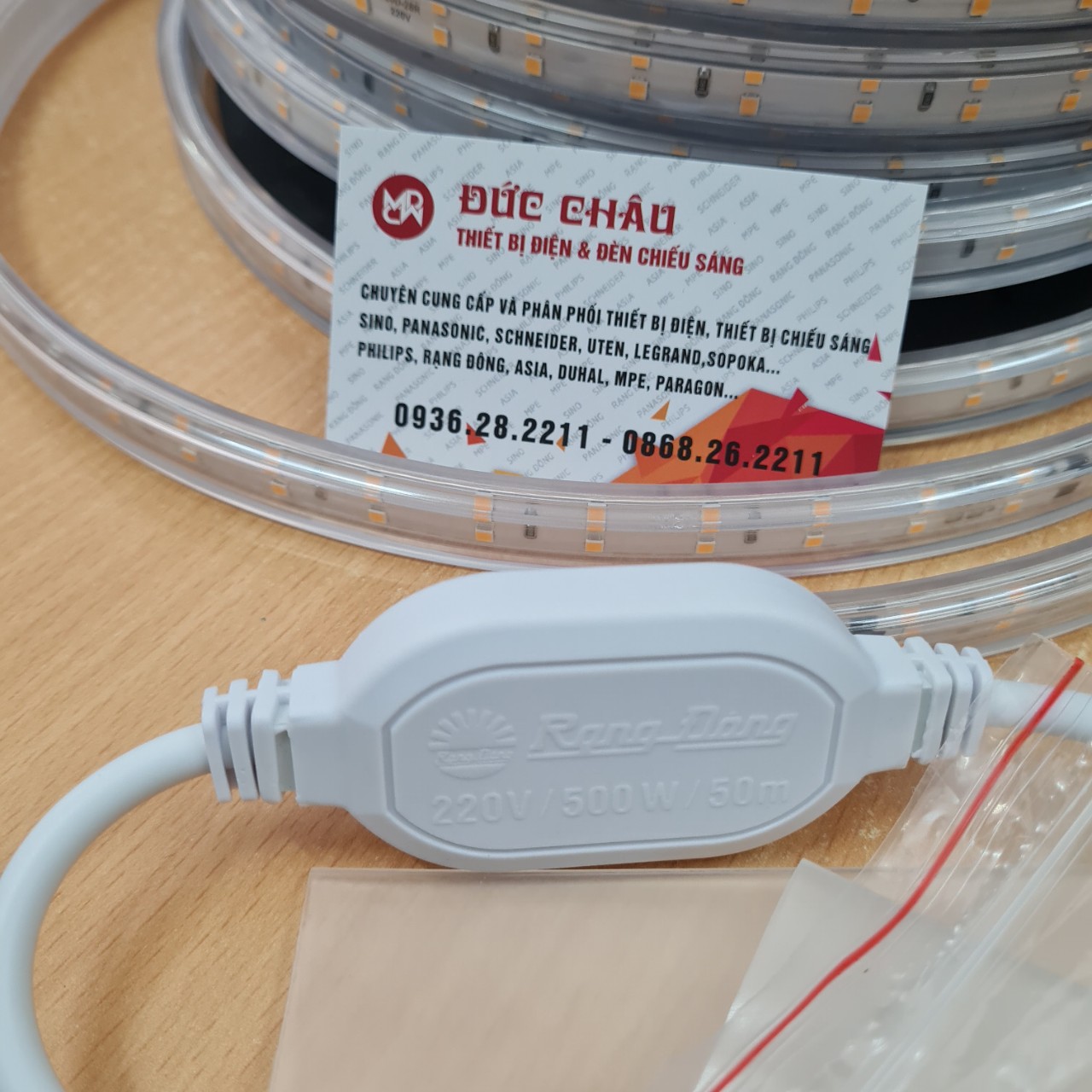 Dây led, nguồn kẹp dây 2 hàng rạng đông 9w/1m- chính hãng