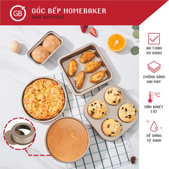 Khuôn Nướng Mini 5 Chiếc Vàng - Dành Cho Nồi Chiên Không Dầu - Dụng Cụ Làm Bánh GBBM246