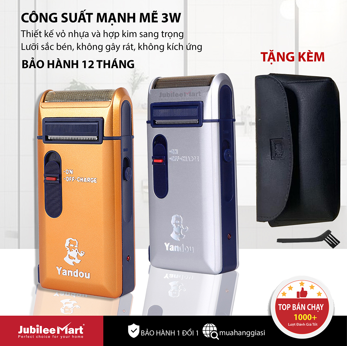 [HCM]Máy Cạo Râu dành cho phái mạnh 4D Cầm Tay Sạc Nhanh máy cạo với lưỡi dao sắc bén - Thiết kế nhỏ gọn tiện lợidễ sử dụng - Khả năng cạo sát và mịn màng -Tặng 1 bộ lưỡi và bao da xịn xò. BẢO HÀNH 1 ĐỔI 1