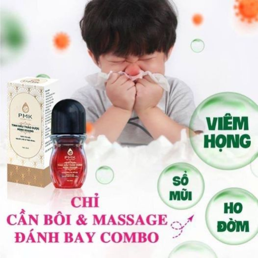 Tinh dầu thảo dược thiên nhiên Phúc Minh Khang 3 trong 1 chỉ cần bôi không cần uống hết ho hết sổ mũi long đờm