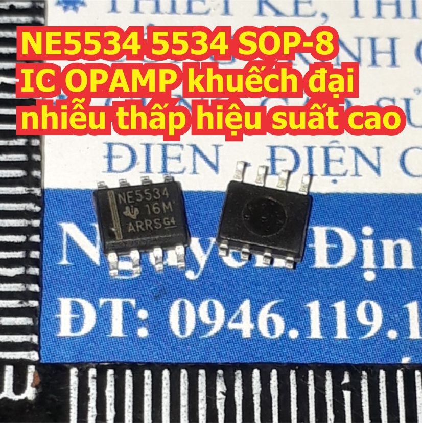5 con NE5534 5534 SOP-8 IC OPAMP khuếch đại nhiễu thấp hiệu suất cao kde2603