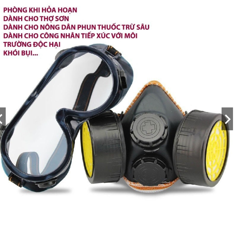 Mặt nạ phòng độc cao cấp có kính dùng cho gia đình