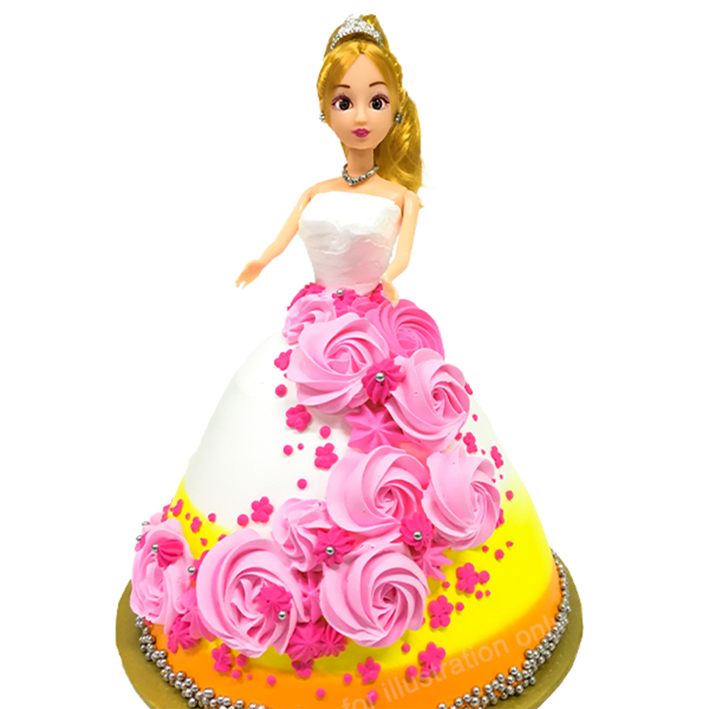 Chocolate Cake Decorated With Doll - Cakes N Caramel