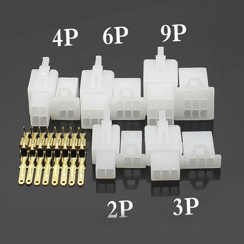 10 bộ jack cắm 2p, 3p, 4p, 6p, 9p nối dây điện cho xe máy, ôtô cos 2.8