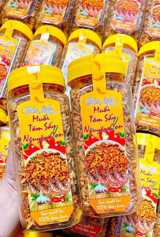Muối tôm sấy nguyên con Thảo Linh 230gr, muối tôm sấy Tây Ninh thơm ngon chất lượng