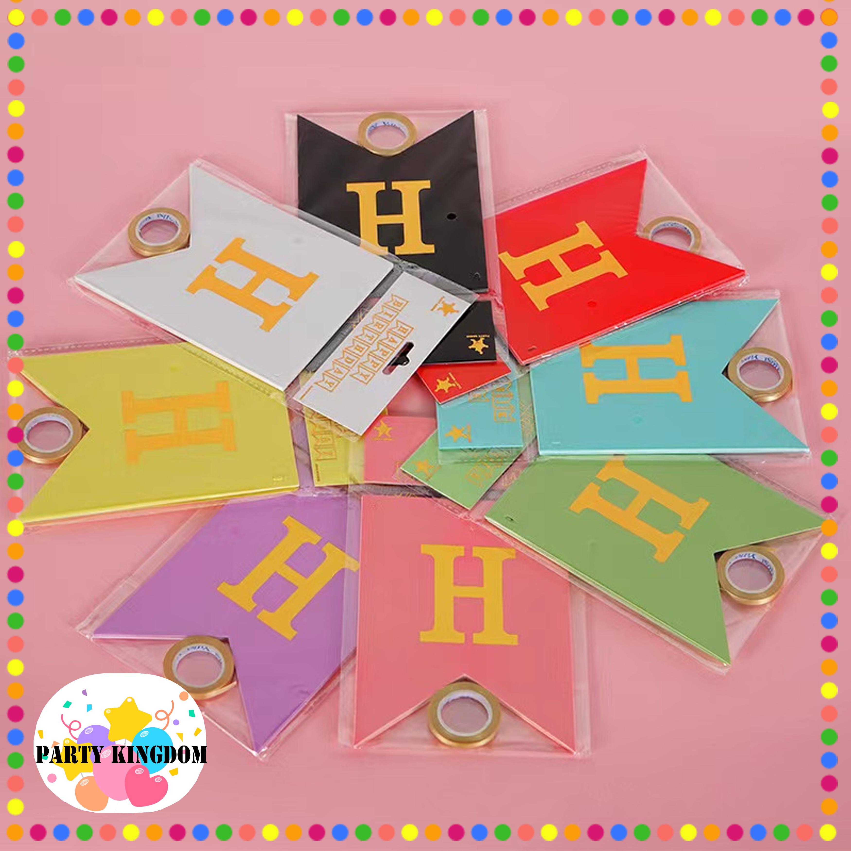 Party Kingdom Macaron Small Happy Birthday Banner Party Decoration