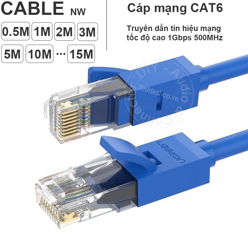 Dây mạng Cat6 Ugreen 1Gbps NW102 dài 0.5 mét đến 30 mét