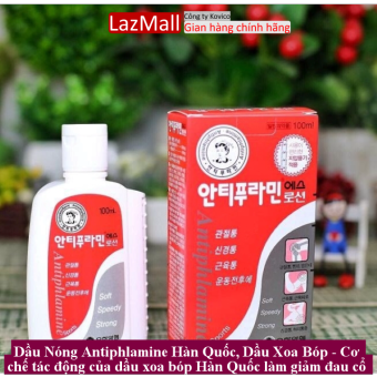 Dầu Nóng Antiphlamine Hàn Quốc, Dầu Xoa Bóp - Cơ chế tác động của dầu xoa bóp Hàn Quốc làm giảm đau cổ , đau lưng