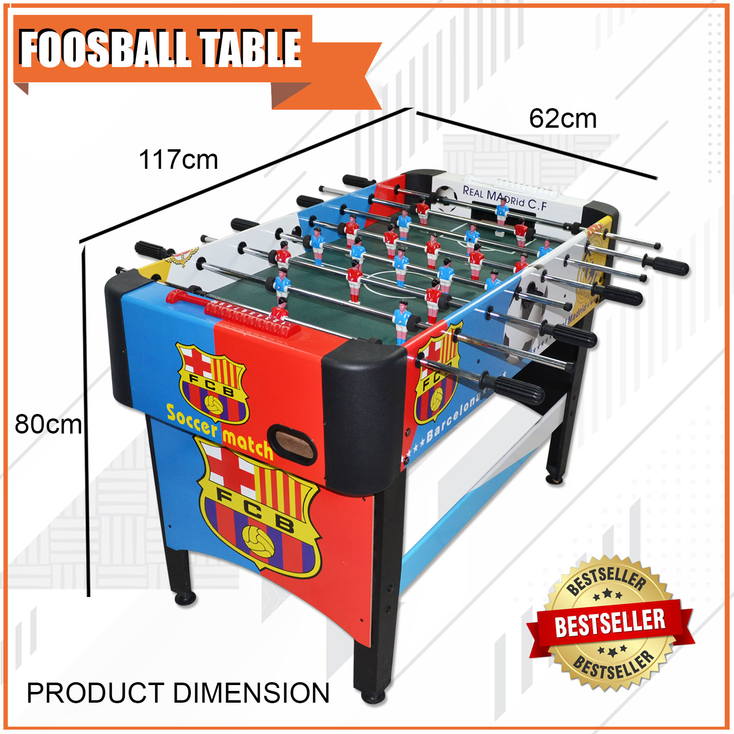 Durable Foosball Table for Adults and Kids Soccer Table Game