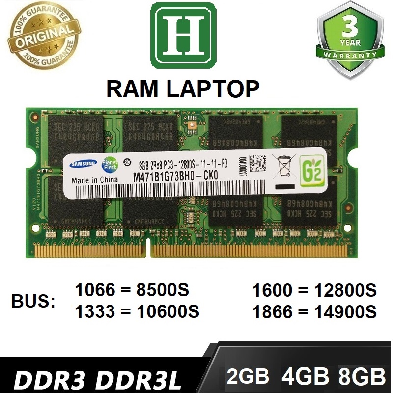 Ram laptop DDR3 bus 1600 4GB, 8GB và một số loại khác, ram chính hãng bảo hành 36 tháng