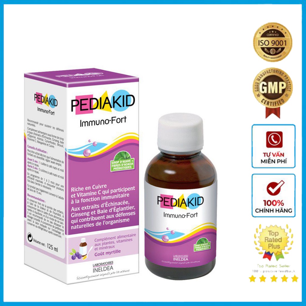 Siro Vitamin Tăng Cường Sức Đề Kháng Pediakid Immuno Chai 125Ml
