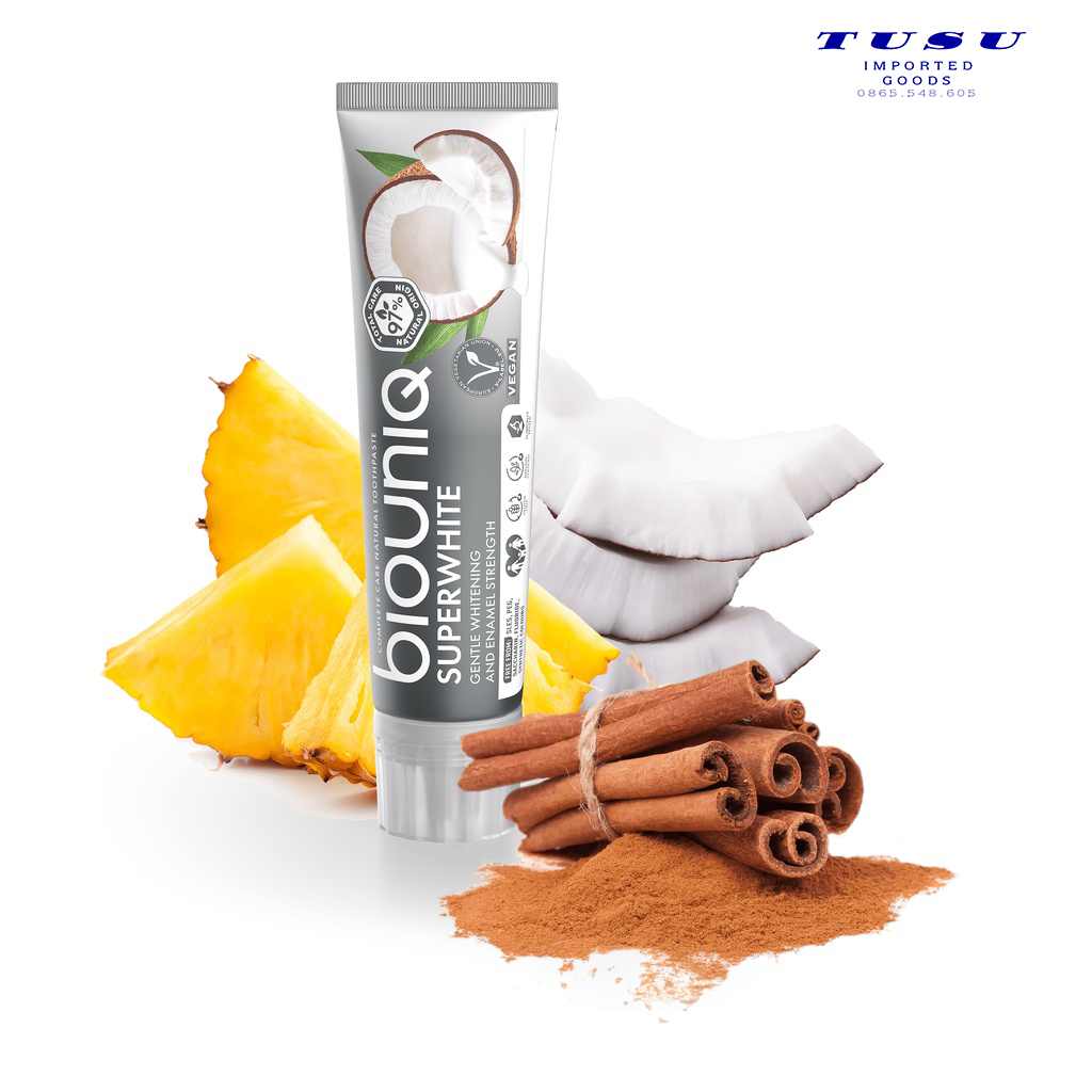 Kem đánh răng Biouniq hương dừa 100ml - Nhập khẩu chính hãng từ Nga / Complete care natural toothpaste Biouniq coconut scent 100ml