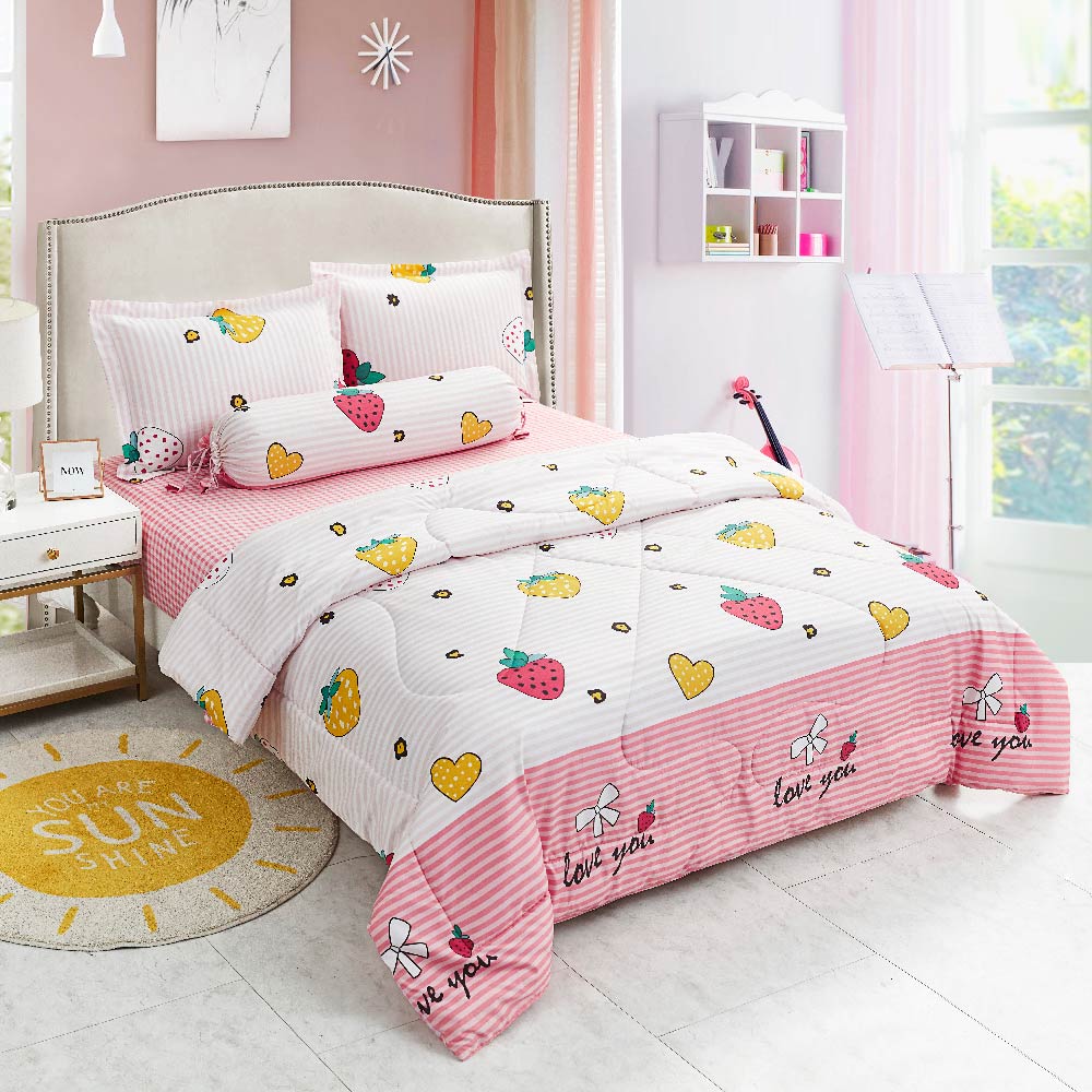 Bộ 5 món chăn ga áo gối Stefani - ST200025 (kèm mền)
