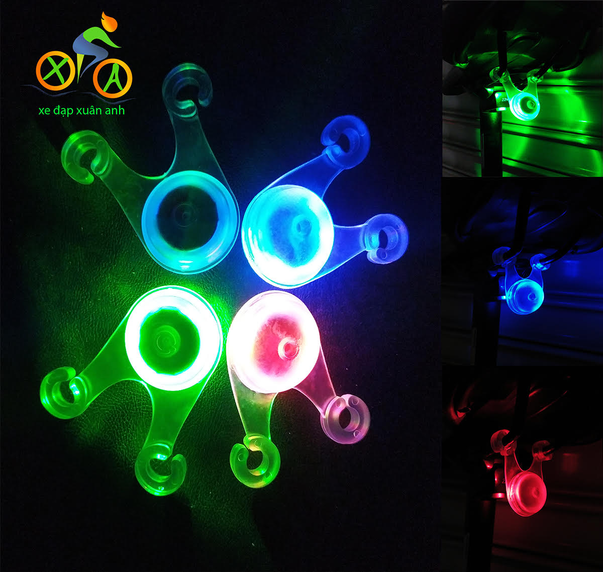 Đèn LED 3 chế độ gắn yên xe đạp chống nước