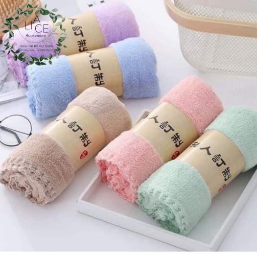 Khăn mặt lông cừu hàn quốc-khăn hàn quốc kẻ sọc