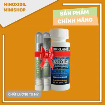 Minoxidil 5% lỏng combo bột LCLT+ Retinol giúp mọc râu nhanh